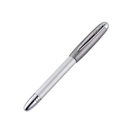 Caneta Carimbo Pen Stamp Alu Magnet Colop Prateada com Tampa Cinza
