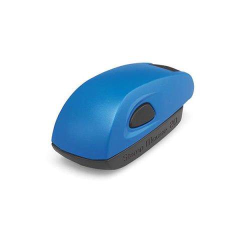 Carimbo de Bolso Colop Mouse Stamp Azul Placa Texto Retangular 14x38mm