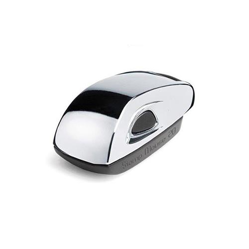 Carimbo de Bolso Colop Mouse Stamp Cromado Placa Texto Retangular 14x38mm