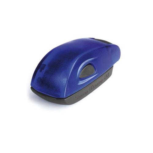 Carimbo de Bolso Colop Mouse Stamp Azul índigo Translúcido Placa Texto Retangular 14x38mm