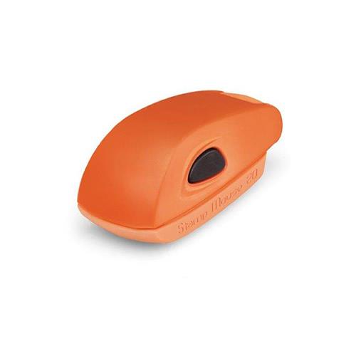 Carimbo de Bolso Colop Mouse Stamp Laranja Placa Texto Retangular 14x38mm