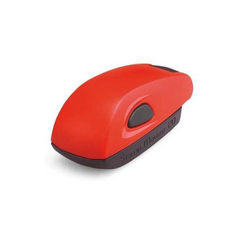 Carimbo de Bolso Colop Mouse Stamp Vermelho Placa Texto Retangular 14x38mm