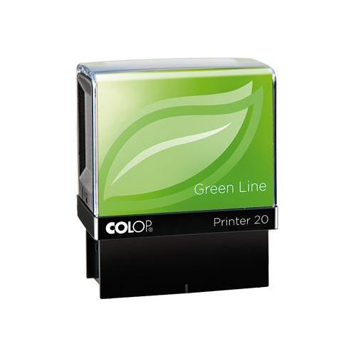 Carimbo Automatico Colop Printer Standard 20 Ecológico Green Line Placa Texto Retangular 14x38mm