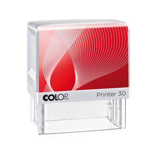 Carimbo Automatico Colop Novo Printer 30 Branco Placa Texto Retangular 18x47mm