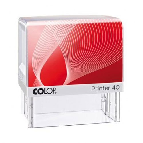 Carimbo Automatico Colop Novo Printer 40 Branco Placa Texto Retangular 23x59mm