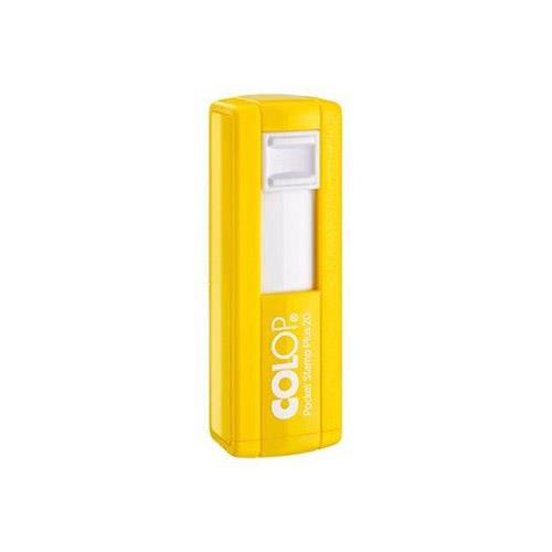 Carimbo de Bolso Colop Pocket Stamp Plus Amarelo Placa Texto Retangular 14x38mm