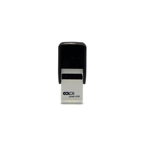 Carimbo Automático Colop Printer Q24 Preto Placa Texto Quadrada 24x24mm