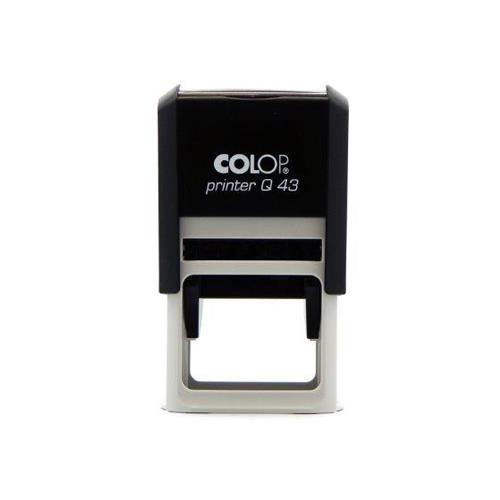 Carimbo Automático Colop Printer Q43 Preto Placa Texto Quadrada 43x43mm