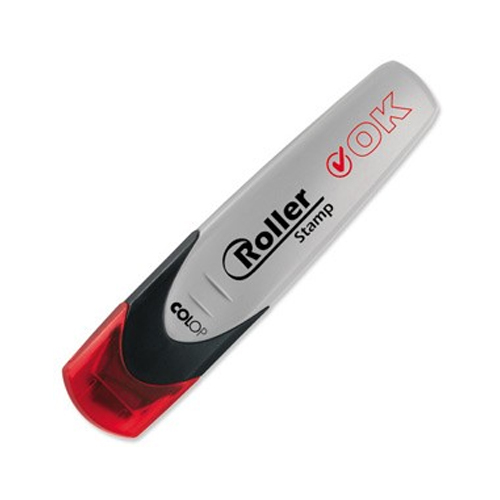 Caneta Carimbo Colop Roller Stamp Vermelho Texto Ok