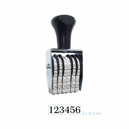 Carimbo Numerador Manual Data Kanji 6 Dígitos 5mm