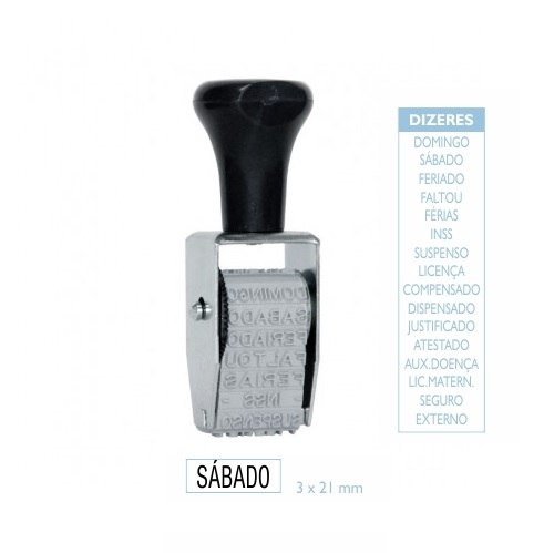 Marcador Manual Data Kanji Vários Dizeres Cartão de Ponto