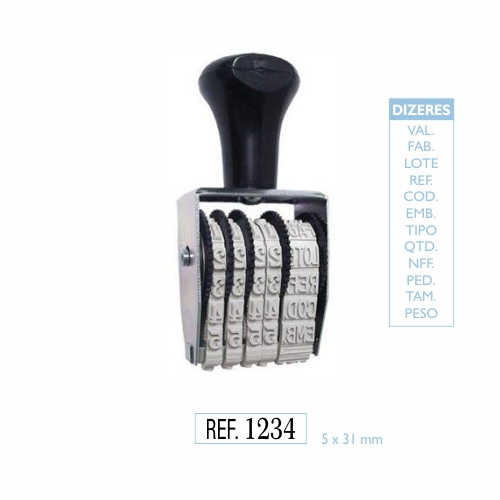 Marcador Manual Data Kanji Vários Dizeres Produção 4 Fitas de Número