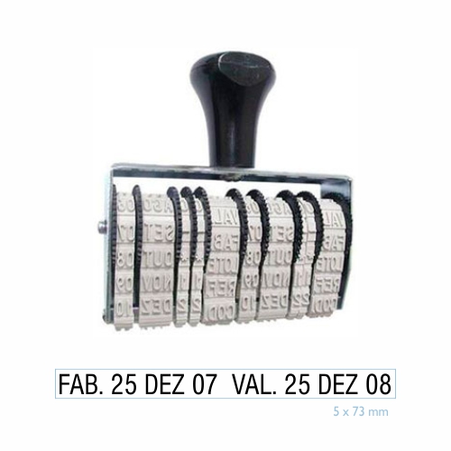 Carimbo Datador Manual Data Kanji Duplo Linear 5mm