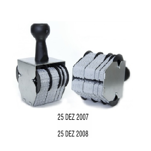 Carimbo Datador Manual Data Kanji Duplo Sobreposto 10mm