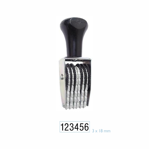Carimbo Numerador Manual Data Kanji Estreito 6 Digitos 3mm