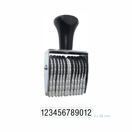Carimbo Numerador Manual Data Kanji Estreito 12 Digitos 3mm