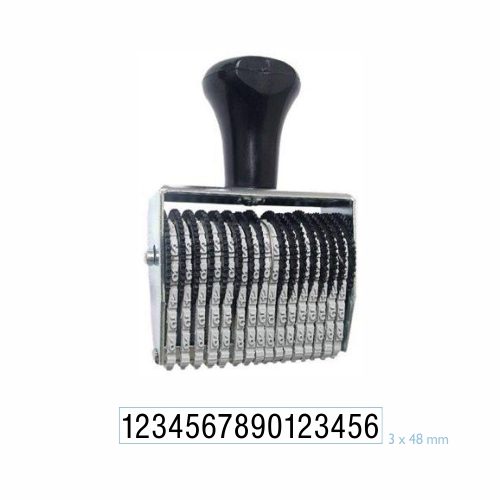 Carimbo Numerador Manual Data Kanji Estreito 16 Digitos 3mm
