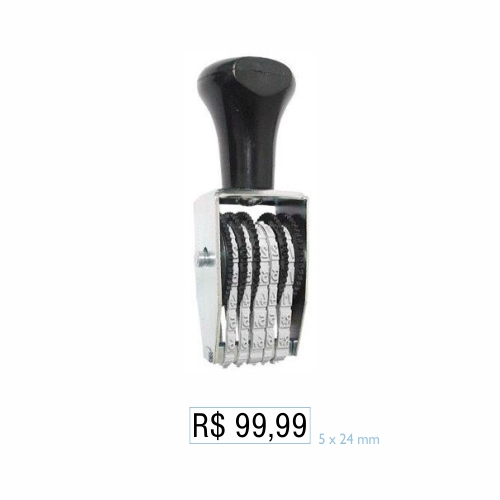Carimbo Marcador Data Kanji de Preços 5 Fitas 99,99 5mm