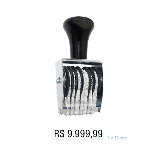 Carimbo Marcador Data Kanji de Preços 7 Fitas 9999,99 5mm