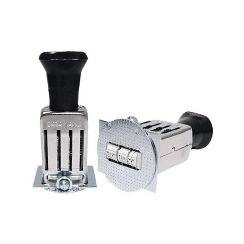 Carimbo Datador Manual Corpo de Metal Data Kanji Placa Texto Redonda 44mm