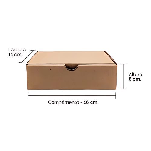 Caixa de Papelão Kraft para Correio Tamanho Xpp 16 X 11 X 06 Cm