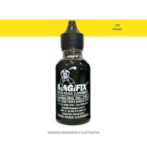 Tinta Magifix Amarela para Refil e Almofada para Carimbo Frasco 30ml