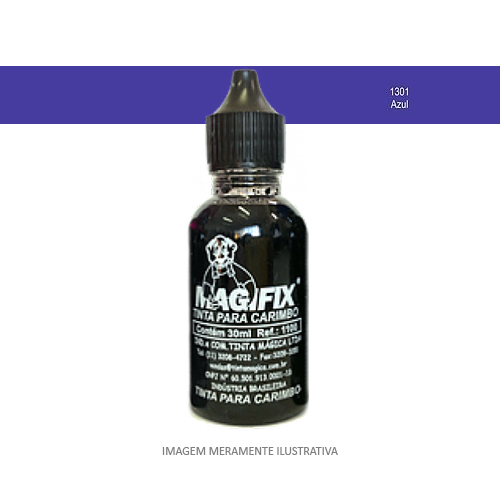 Tinta Magifix Azul Escura para Refil e Almofada para Carimbo Frasco 30ml