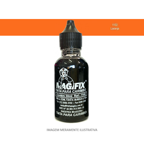 Tinta Magifix Laranja para Refil e Almofada para Carimbo Frasco 30ml