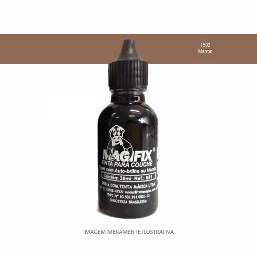 Tinta Magifix Marrom para Refil e Almofada para Carimbo Frasco 30ml