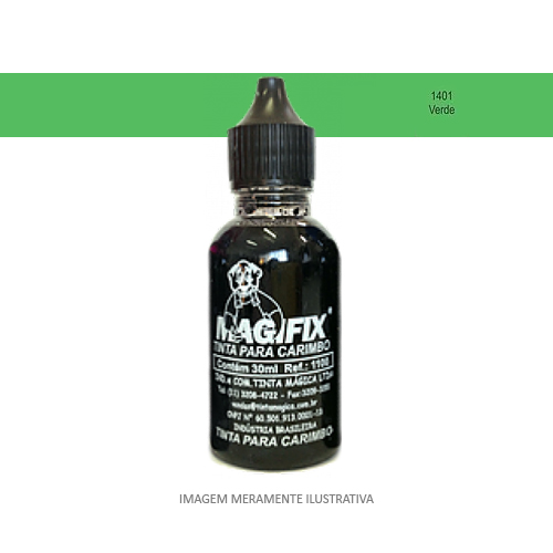 Tinta Magifix Verde para Refil e Almofada para Carimbo Frasco 30ml