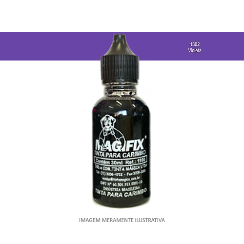 Tinta Magifix Violeta para Refil e Almofada para Carimbo Frasco 30ml