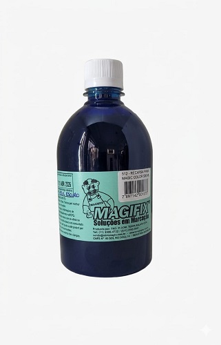 Tinta Magifix Azul Escura para Refil e Almofada para Carimbo Frasco 500ml