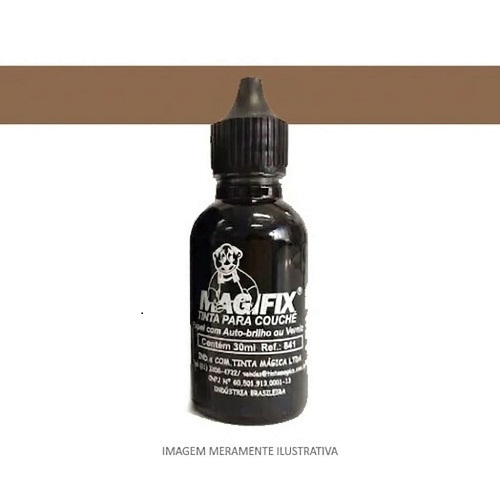 Tinta Magifix Marrom para Papel Couché com Auto Brilho Ou Verniz Frasco 30ml