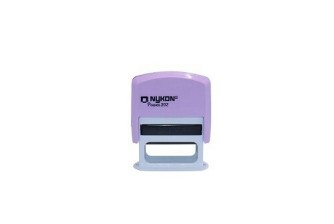 Carimbo Automatico Nykon Power 302 Lilas Pastel Placa Texto Retangular 14x38mm