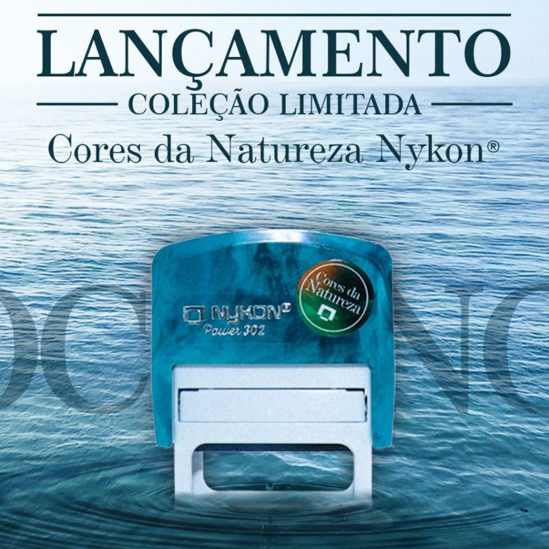 Coleção Limitada - Cores da Natureza - Carimbo Automatico Nykon Power 302 Oceano 14x38mm