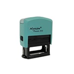 Carimbo Automatico Nykon Black Color 302 Verde Pastel Placa Texto Retangular 14x38mm