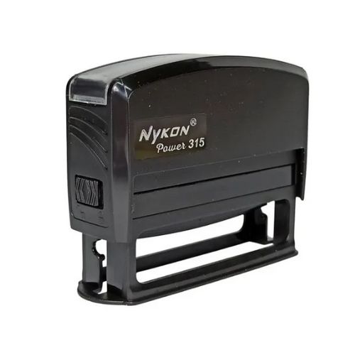 Carimbo Automatico Nykon Power  315 Black Placa Texto Retangular 10x69mm