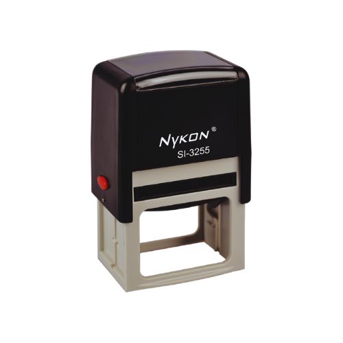 Carimbo Automatico Nykon Power Si3255 Preto Placa Texto Retangular 32x52mm