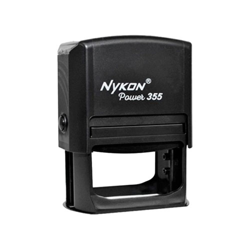 Carimbo Automatico Nykon Power 355 Black Placa Texto Retangular 40x60mm
