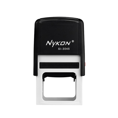 Carimbo Automático Nykon Power Si3045 Preto Placa Texto Retangular 30x45mm