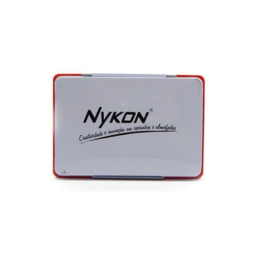 Almofada para Carimbo Nykon N1 Vermelha com Tampa de Metal Retangular 80x123mm