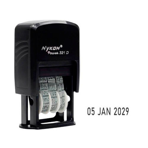Carimbo Automático Mini Datador Nykon Black Color 321d 4mm