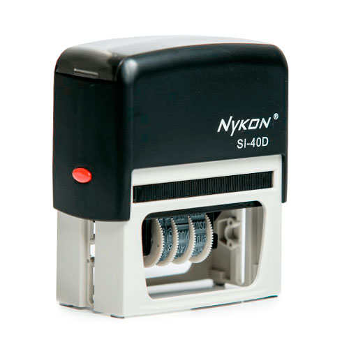 Carimbo Automático Nykon Power Si40d Datador Preto Placa Texto Retangular 36x75mm