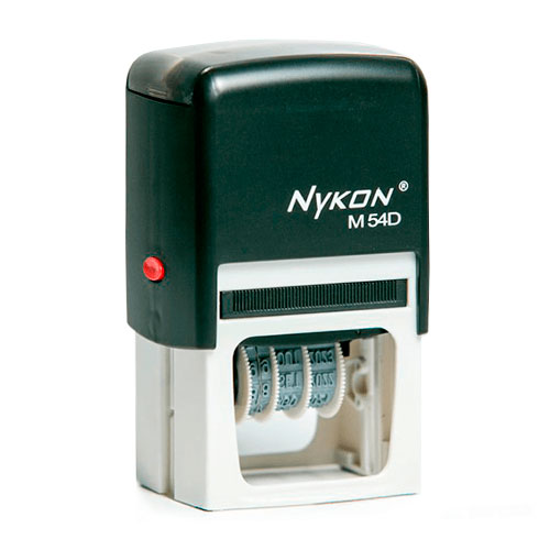 Carimbo Automático Nykon Power M54d Datador Preto Placa Texto Retangular 40x50mm