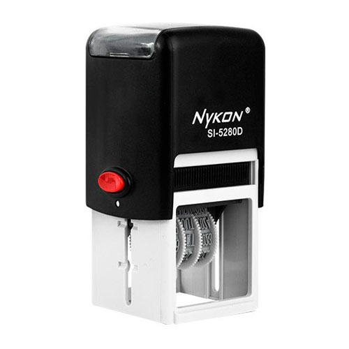 Carimbo Automático Nykon Power Si5280d Datador Preto Placa Texto Quadrada 30x30mm