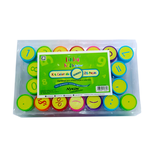 Kit Carimbos Infantis Coloridos Numeros 26 Peças