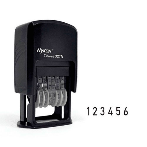 Carimbo Automático Mini Numerador Nykon Black Color 321n 6 Digitos 4mm