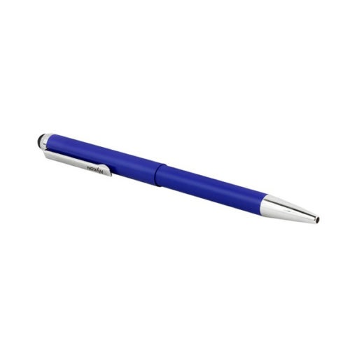 Caneta Carimbo de Metal Nykon Smart Azul Escuro com Touch para Tablet e Smartphone Placa Texto Retangular 08x33mm