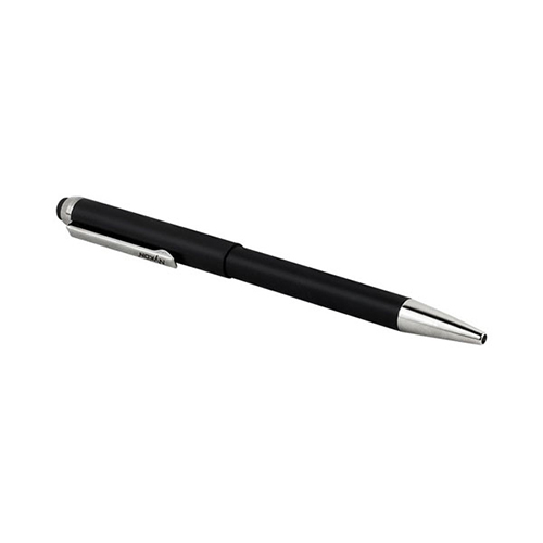 Caneta Carimbo de Metal Nykon Smart Preta com Touch para Tablet e Smartphone Placa Texto Retangular 08x33mm