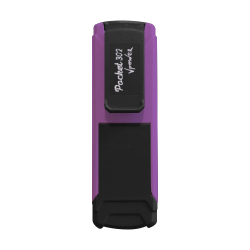 Carimbo de Bolso Pocket Nykon V Power Black Color 302 Lilas  Placa Texto Retangular 14x38mm